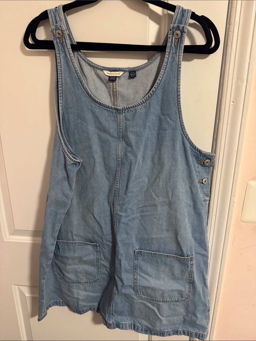 American Eagle Outfitters Light Blue Denim Pinafore Dress